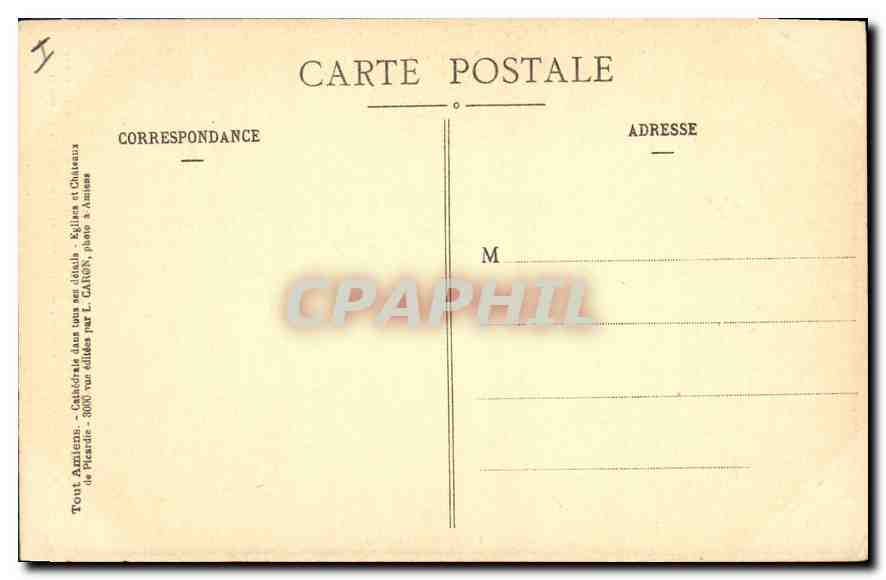 CPA Amiens Cathedrale La fleche en bois de chene — Rückseite