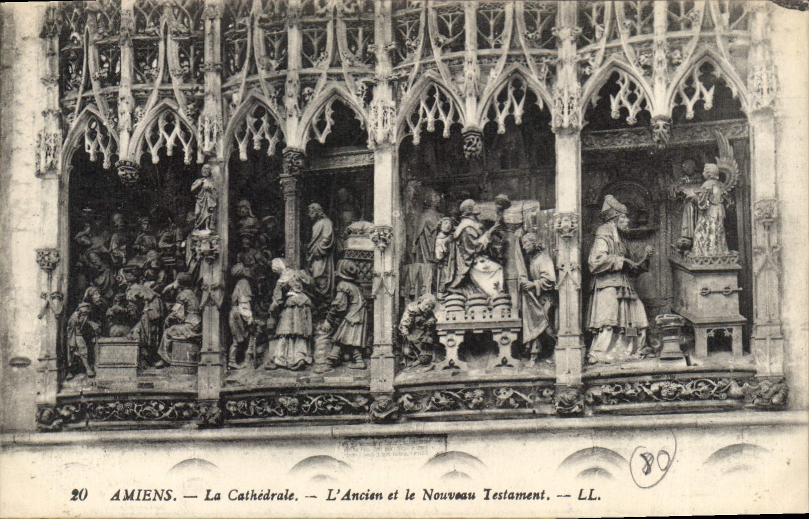 CPA Amiens La Cathedrale L'Ancien et le Nouveau Testament 
