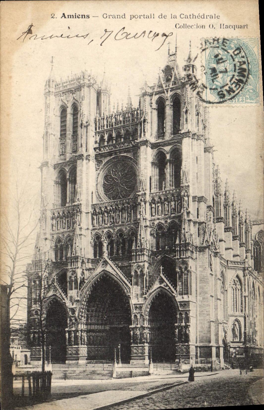 CPA Amiens grand portail de la cathedrale 