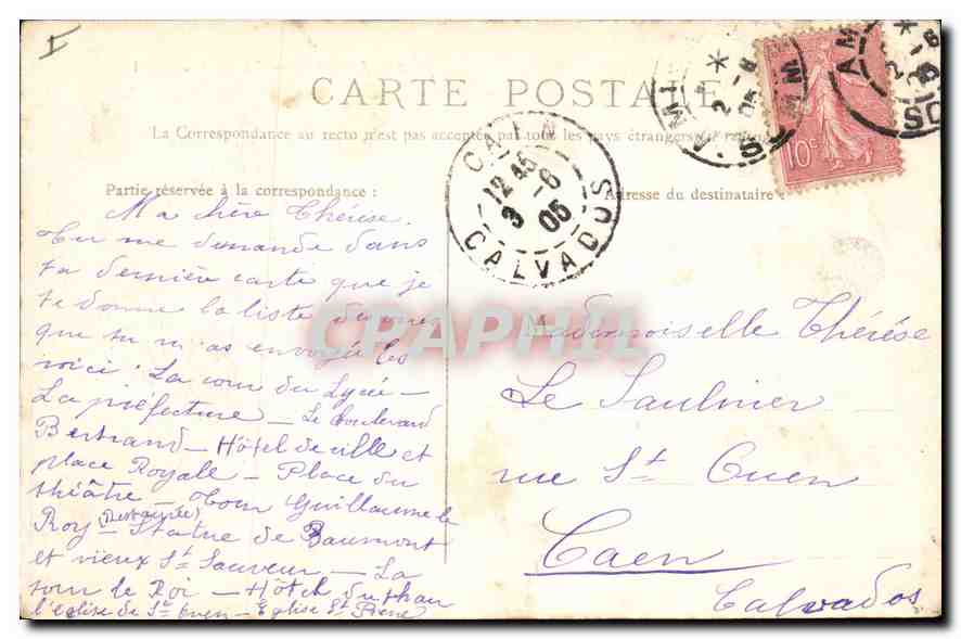 CPA Amiens la Cour d'Appel  — Rückseite