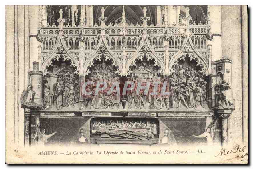 CPA Amiens la cathedrale la Legende de Saint Firmin et de Saint Sauve 