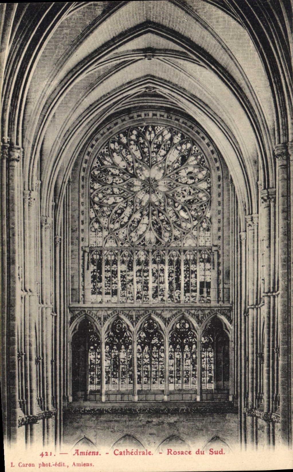 CPA Amiens cathedrale Rosace du Sud 