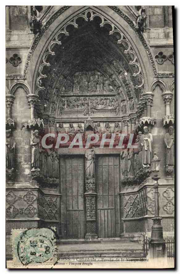CPA Amiens cathedrale Porche de la Vierge Mer 