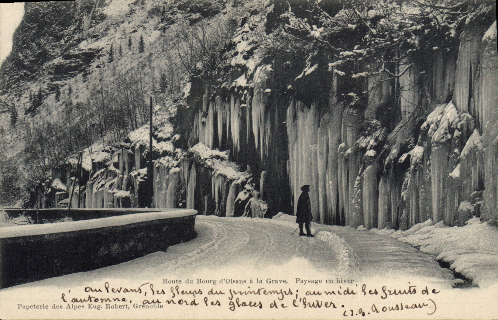 CPA Route du Bourg d'oisans a la Grave Paysage en hiver 