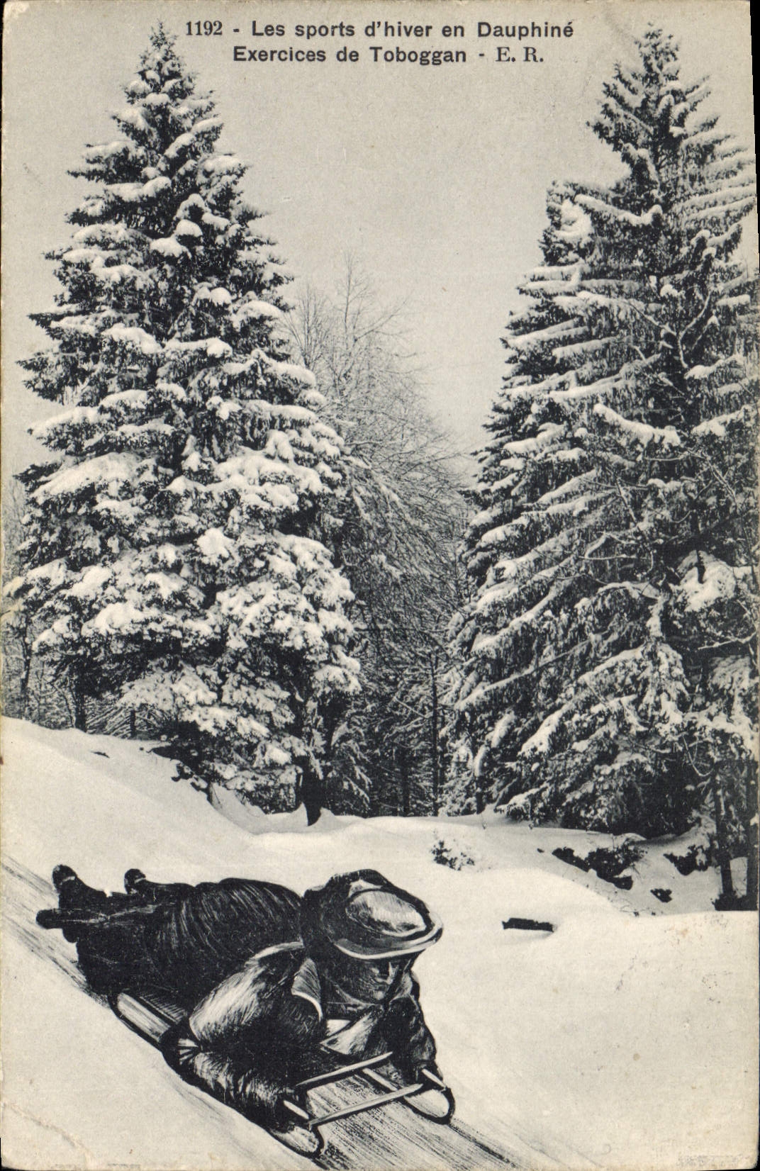Les sports d'hiver en Dauphiné — Toboggan — E.R. n°1192