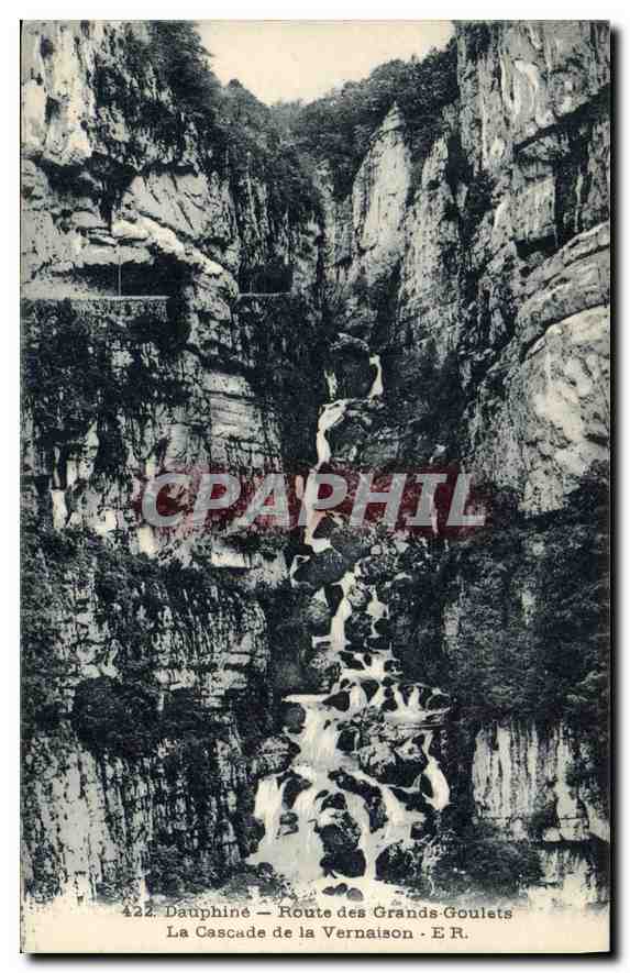 CPA Dauphine Route des grands Goulets la cascade de la Vernaison 