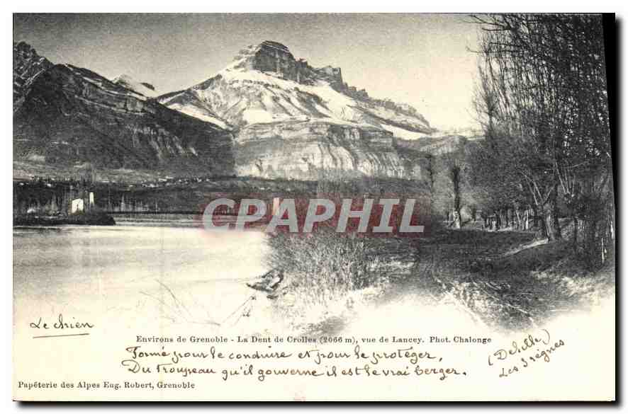 Environs de Grenoble - La Dent de Crolles (2056 m), vue de Lancey — Papeterie des Alpes Eug. Robert, Grenoble