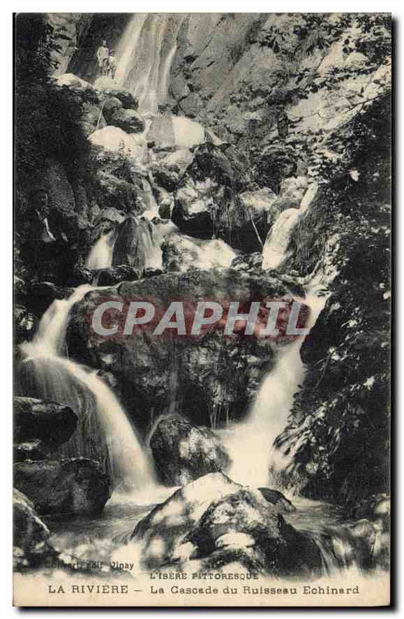 CPA L'Isere Pittoresque la Riviere la Cascade du Ruisseau Echinard 