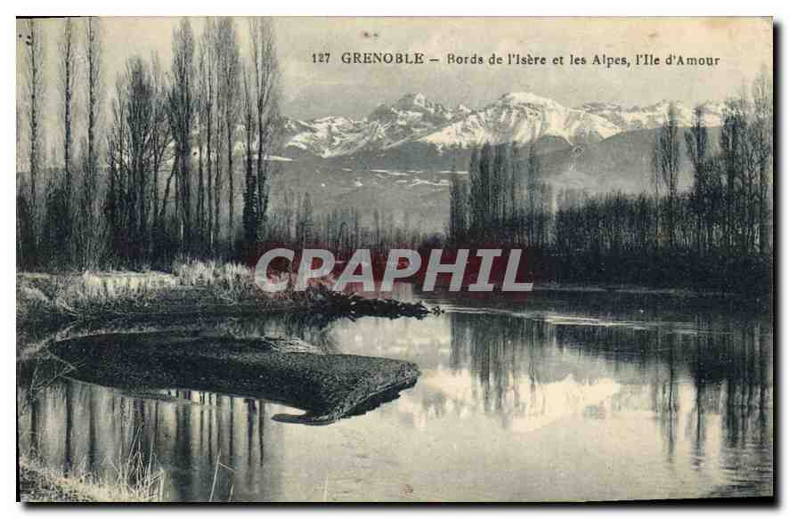 CPA Grenoble Bords de l'Isere et les Alpes l'Ile d'Amour 