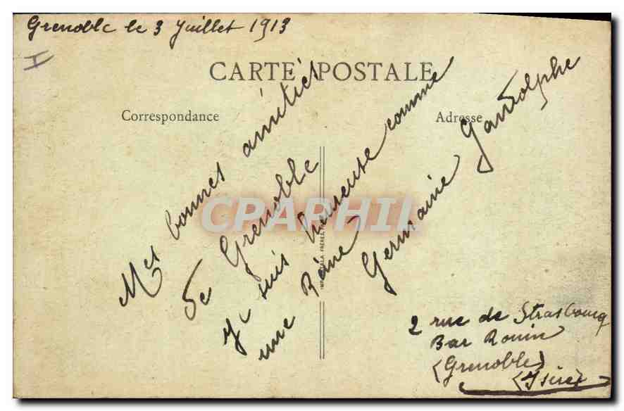 CPA Le Dauphine Grenoble les Bords de l'Isere l'Ile d'Amour et les Alpes  — Rückseite