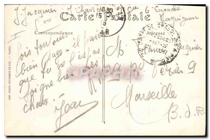 CPA Draguignan interieur de la Chapelle Notre Dame du Peuple  — Rückseite