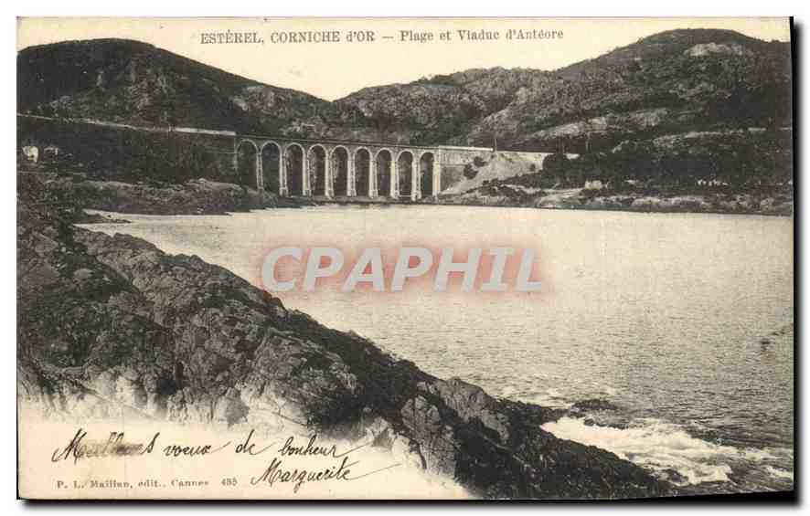 CPA Esterel Corniche d'Or plage et Viaduc d'Anteore 