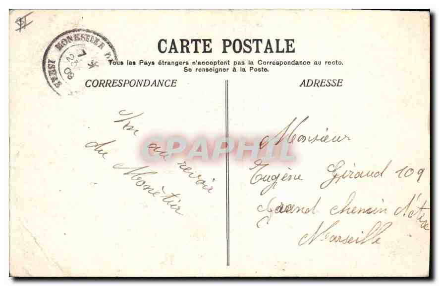 CPA Dauphine Ligne de la Mure la Pierre Percee Berger Moutons — Rückseite