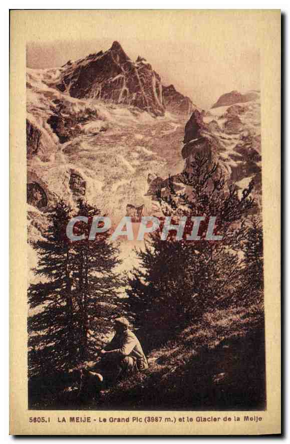 La Meije — Der Grand Pic (3587 m.) und der Glacier de la Meije — A. Hourlier, 5 Rue Génissieu - Grenoble