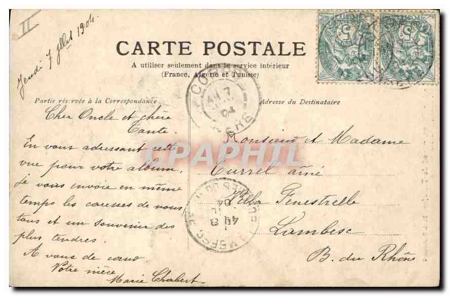 CPA Dauphine le lac Clarey massif de Taillefer  — Verso