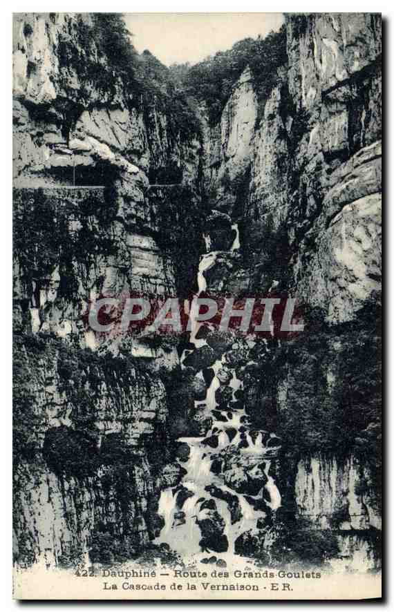 CPA Dauphine route des grands Goulets la cascade de la Vernaison 