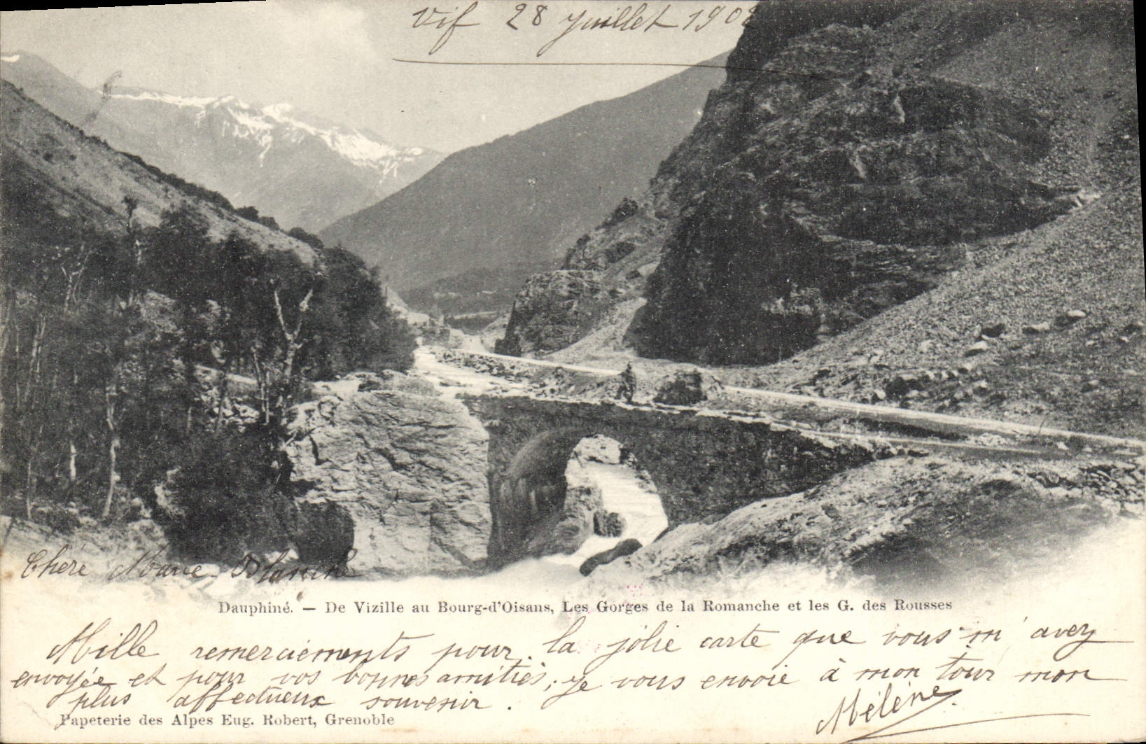 Gorges de la Romanche et Gorges des Rousses — Dauphiné — Papeterie des Alpes Eug. Robert, Grenoble