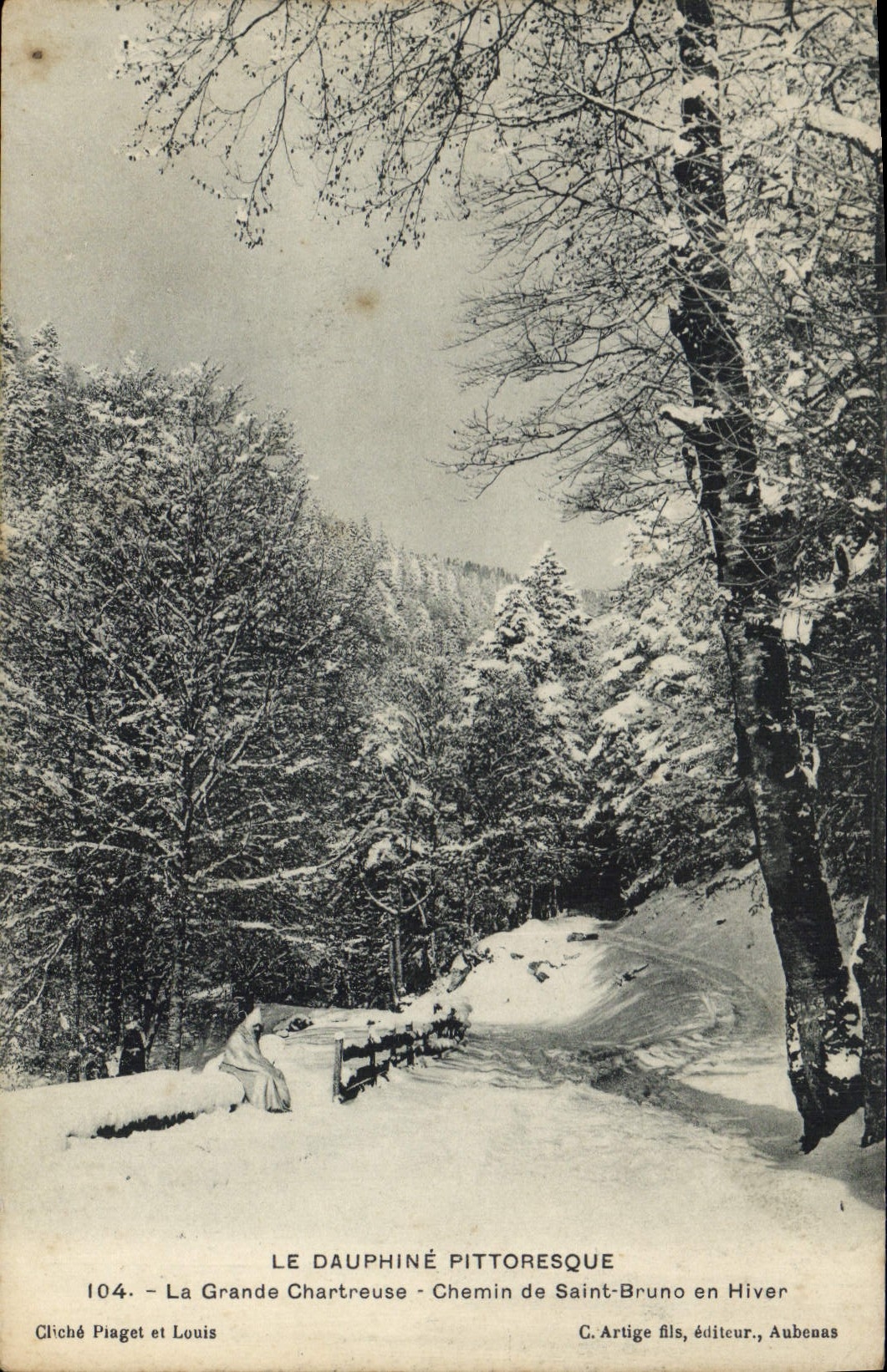 La Grande Chartreuse - Saint-Bruno Path in Winter — C. Artige fils, publisher, Aubenas