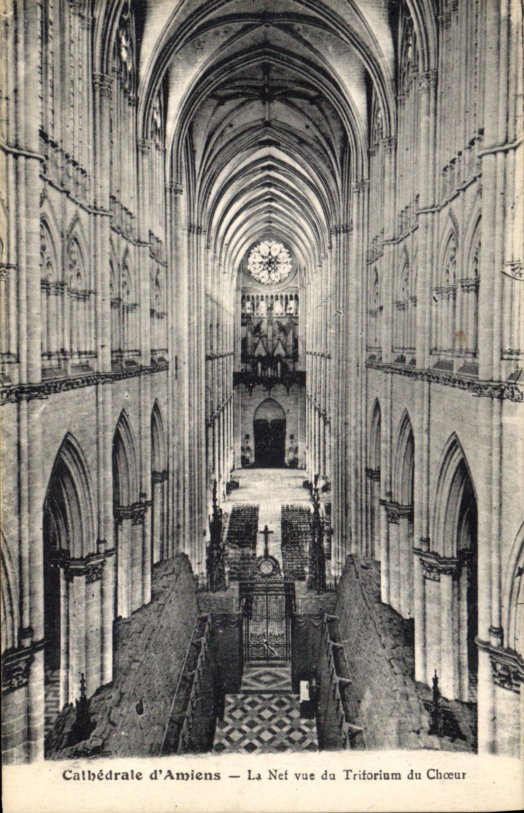 CPA Cathedrale d'Amiens la Nef vue du Triforium du Choeur 