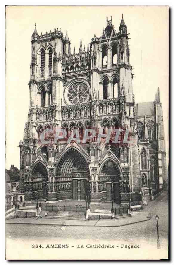 CPA Amiens la cathedrale facade 