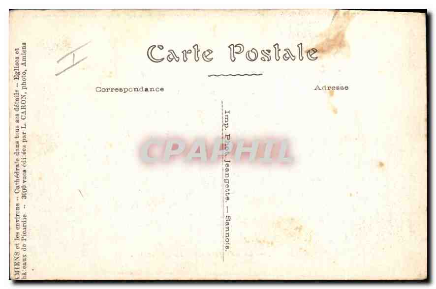 CPA Amiens la cathedrale le Sanctuaire  — Rückseite