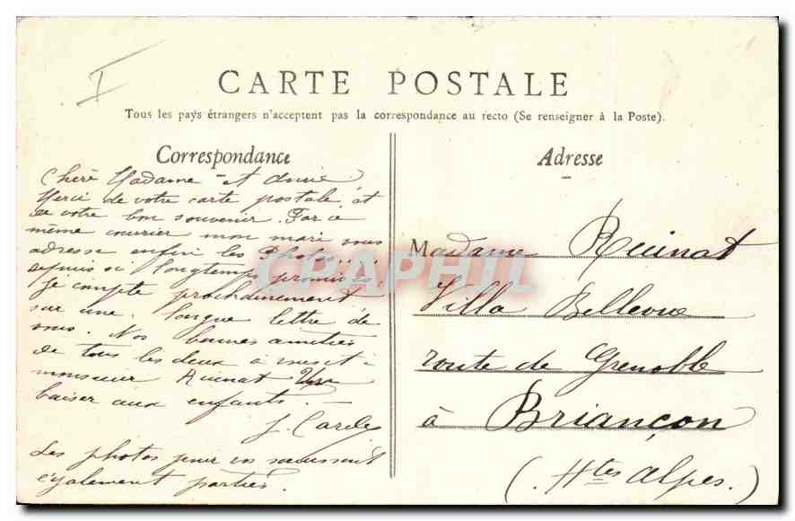 CPA Amiens le palais de justice  — Rückseite
