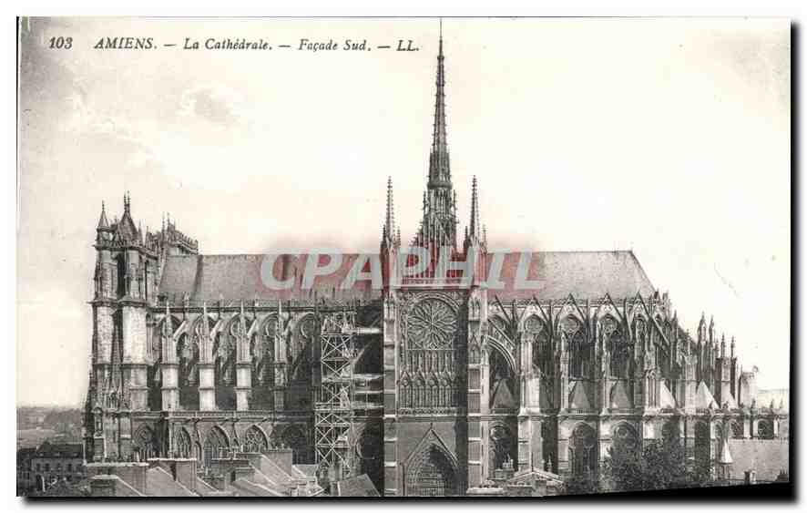 CPA Amiens la cathedrale facade Sud 