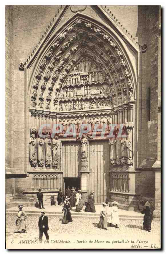 Amiens - Die Kathedrale - Ausgang der Messe am Portal der Goldenen Jungfrau — LL. n°6