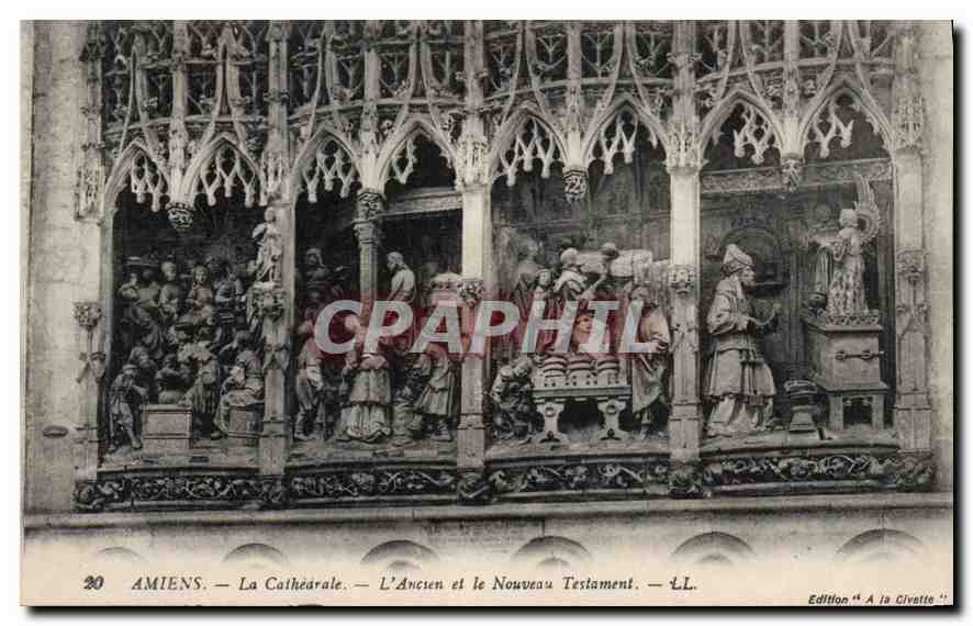 CPA Amiens la cathedrale l'Ancien et le Nouveau Testament 