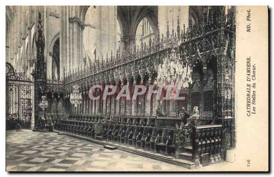 CPA Cathedrale d'Amiens les Stalles du Choeur 