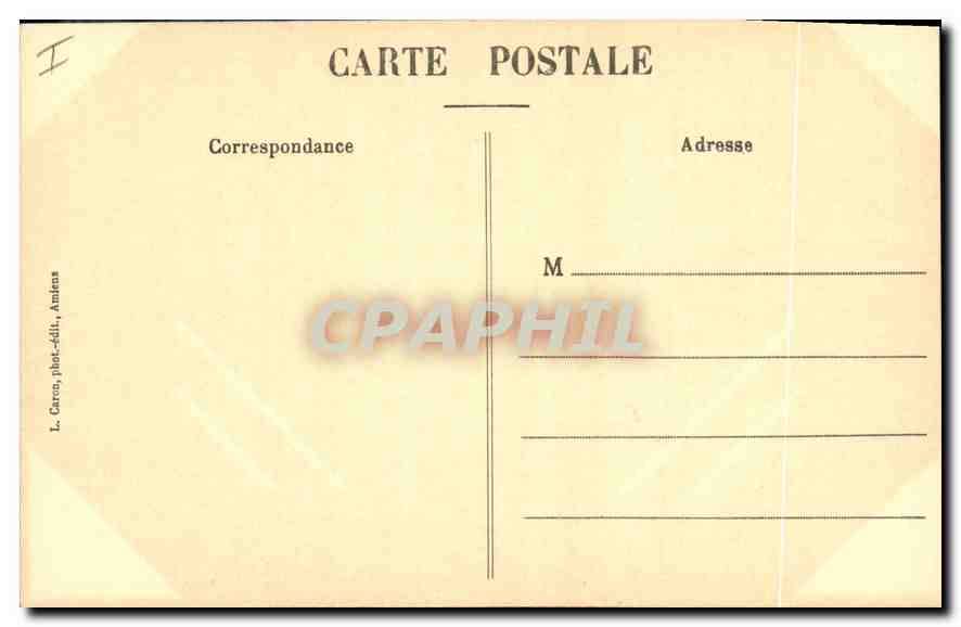 CPA Amiens cathedrale portail central cote droit  — Back