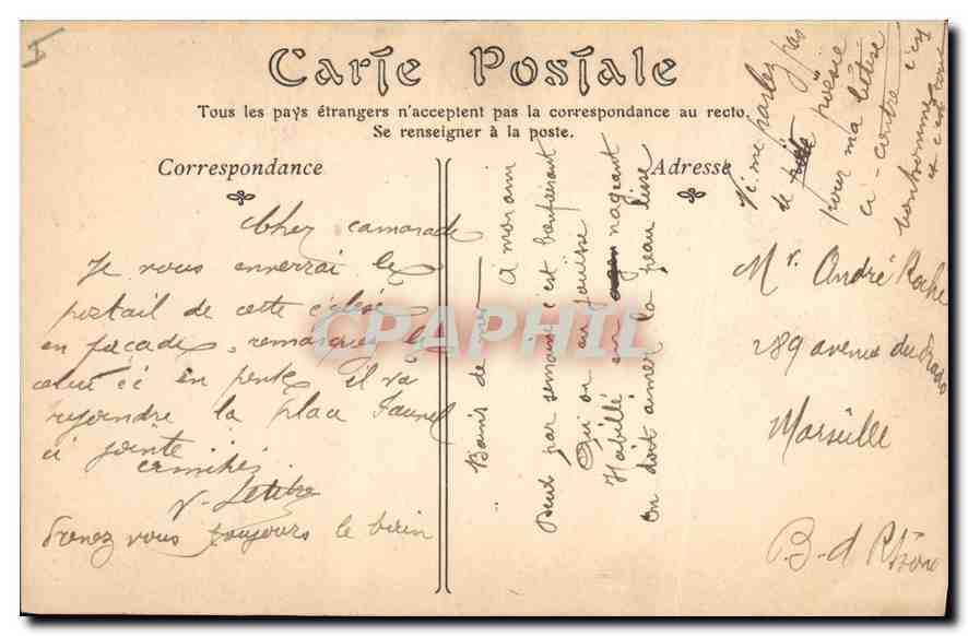 CPA Amiens portail Occidental de l'eglise St Germain XV siecle  — Verso