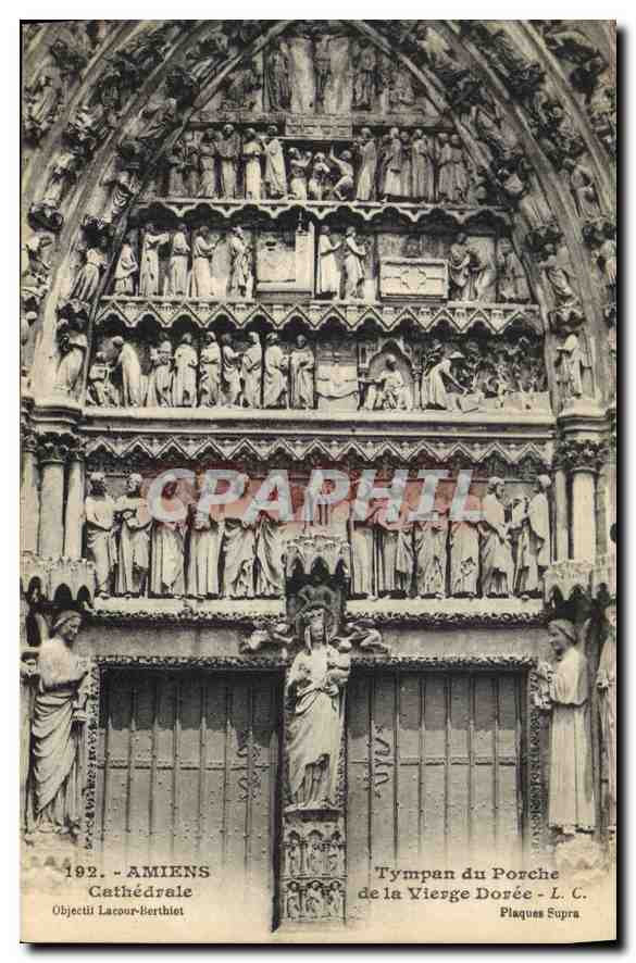 CPA Amiens cathedrale Tympan du Porche de la Vierge Doree 
