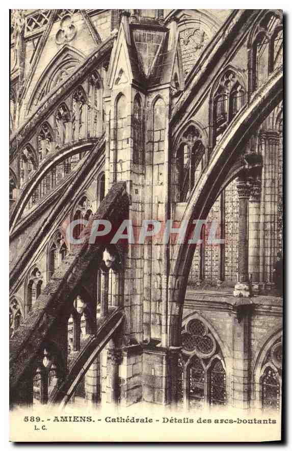 CPA Amiens cathedrale details des arcs boutants 