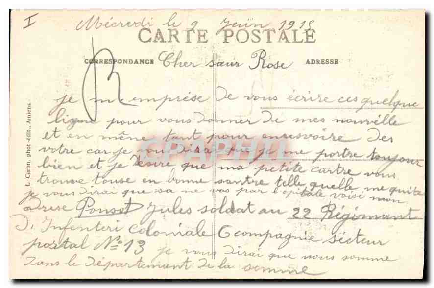CPA Amiens cathedrale prise a vol d'oiseau  — Back
