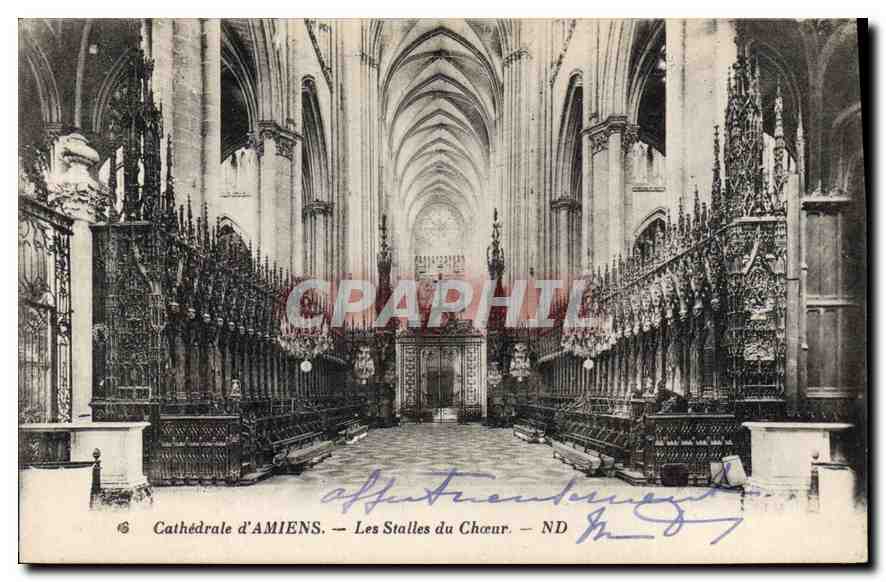 CPA Cathedrale d'Amiens les Stalles du Choeur 