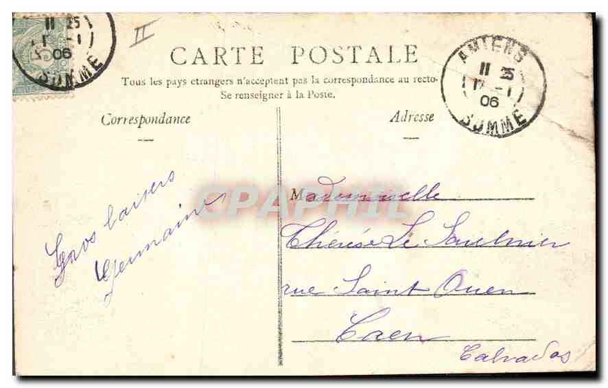CPA Amiens le jardin des plantes  — Rückseite