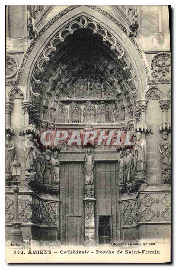 CPA Amiens cathedrale porche de Saint Firmin 