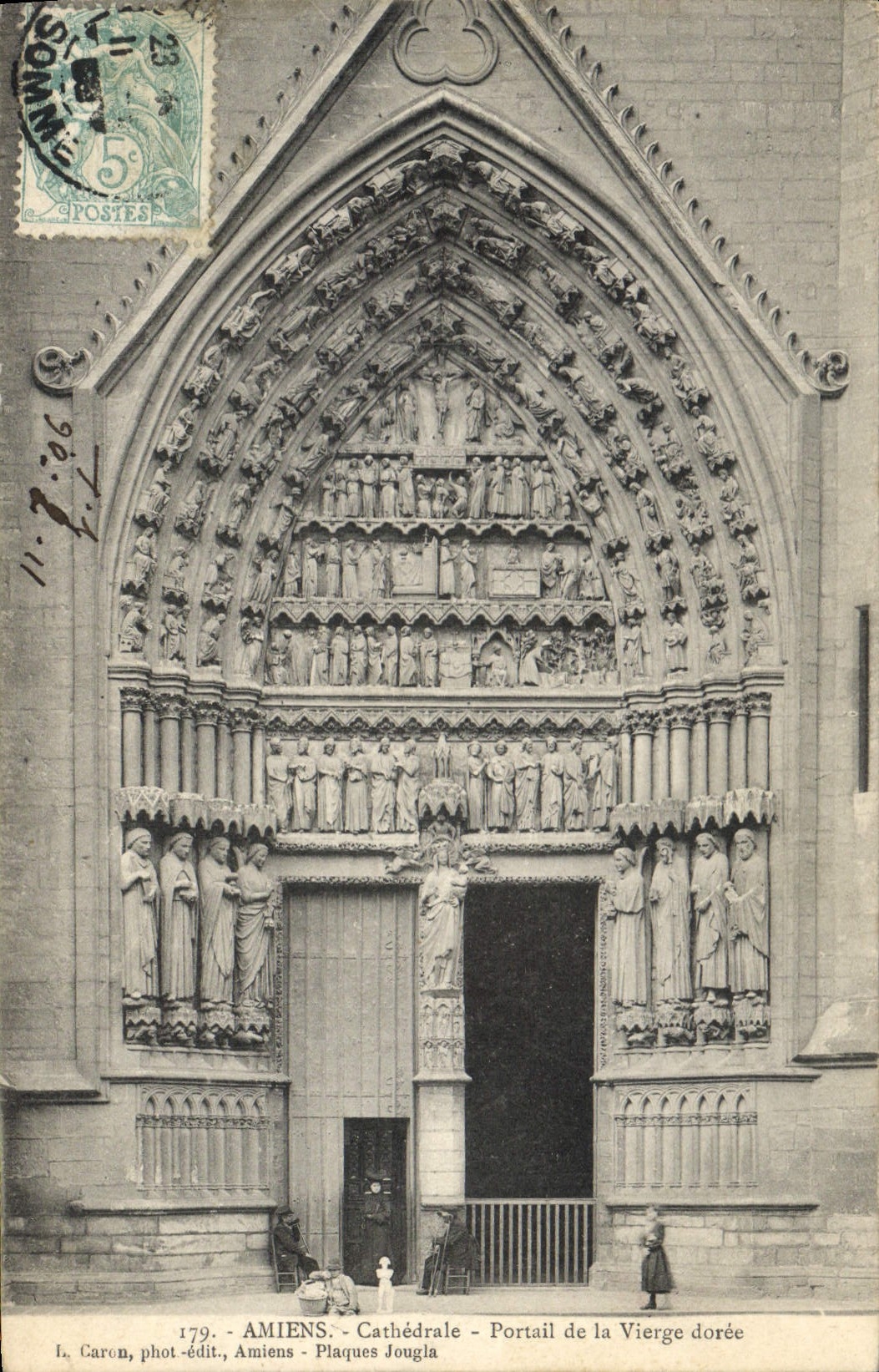 CPA Amiens cathedrale portail de la Vierge Doree 