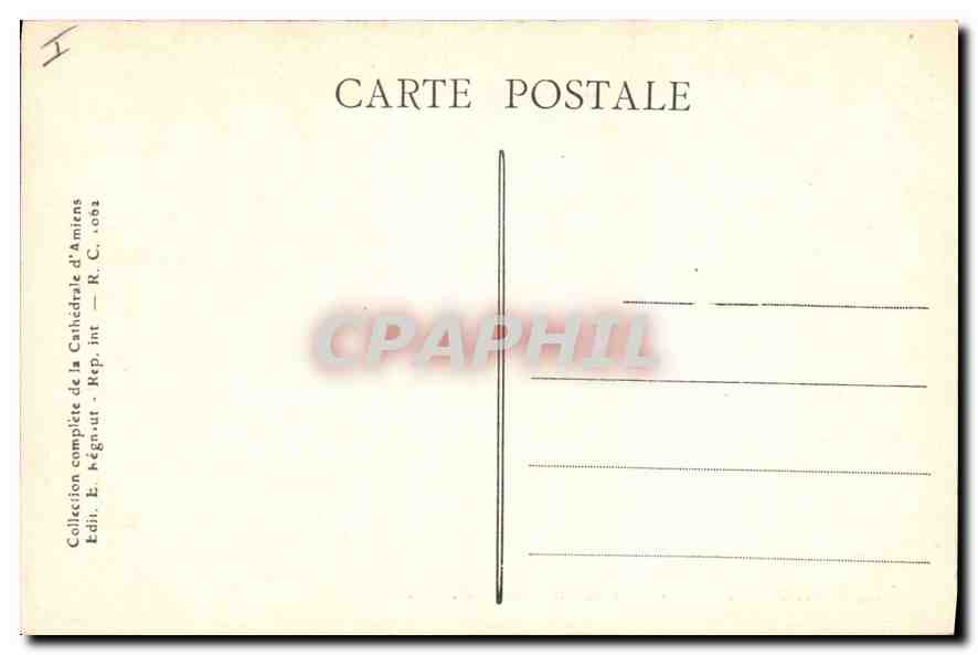 CPA Amiens Stalles du Choeur (XVIe s) — Verso