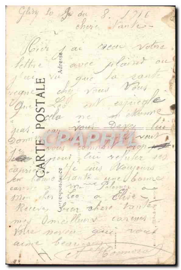 CPA Amiens Ecole Superieur de Garcons Auguste Janvier — Rückseite