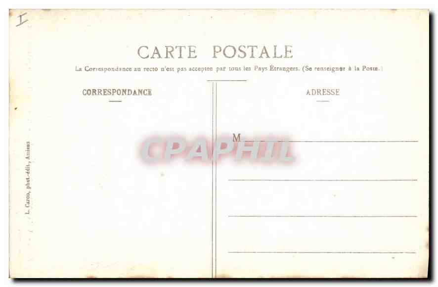 CPA Amiens Cathedrale Les Fonts Batismaux — Rückseite