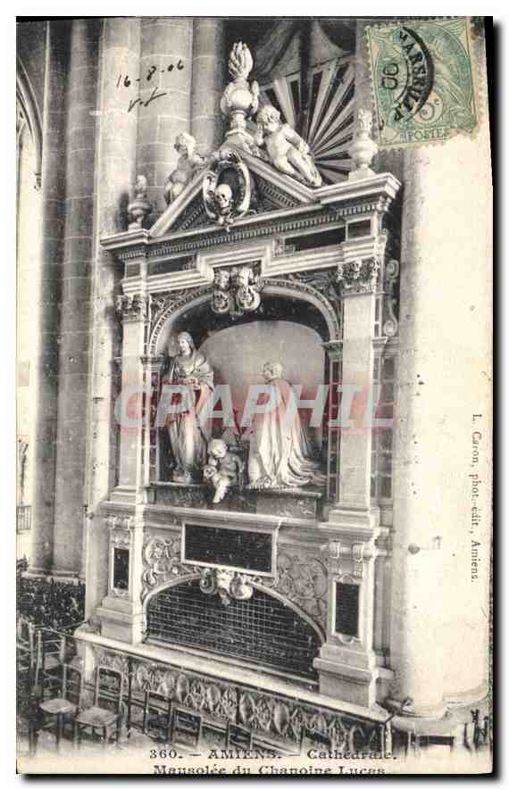 CPA Amiens Cathedrale Mausolee du Chanoine Lucas