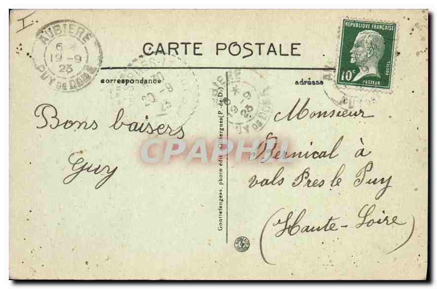 CPA Clermont Ferrand La Cathedrale G d'O — Verso