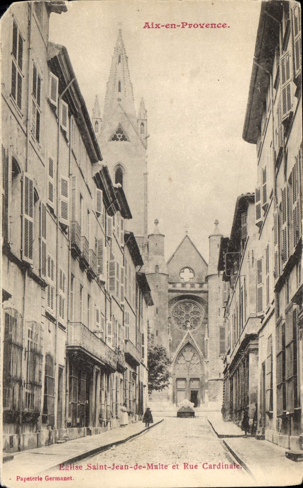 CPA Aix en Provence Eglise Saint Jean de Malte et Rue Cardinale