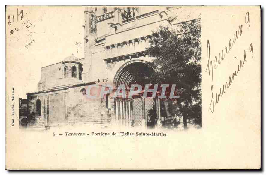CPA Tarascon Portique de l'Eglise Sainte Marthe