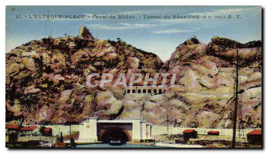 CPA L'Estaque Place Canal du Rhone Tunnel du Rove(long 7k 200)
