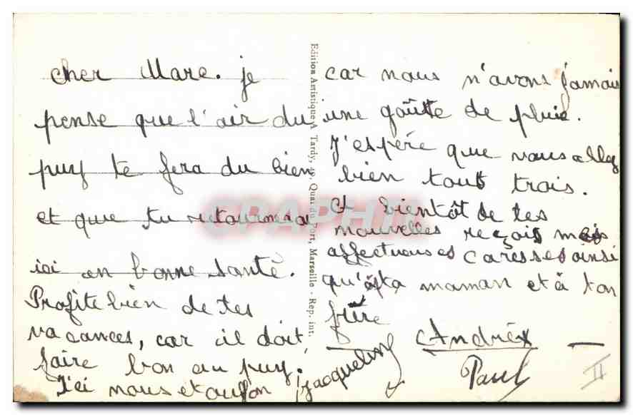 CPA Marseille Entree du Tunnel du Rove — Verso