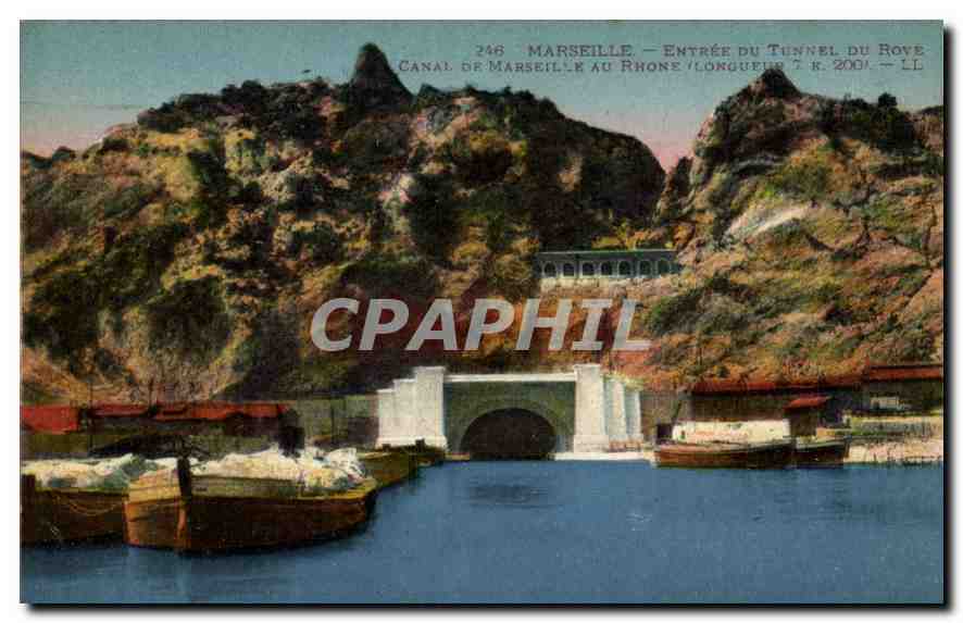 CPA Marseille Entree du Tunnel du Rove Canal de Mardeille au rhone Longueur 7 k 200