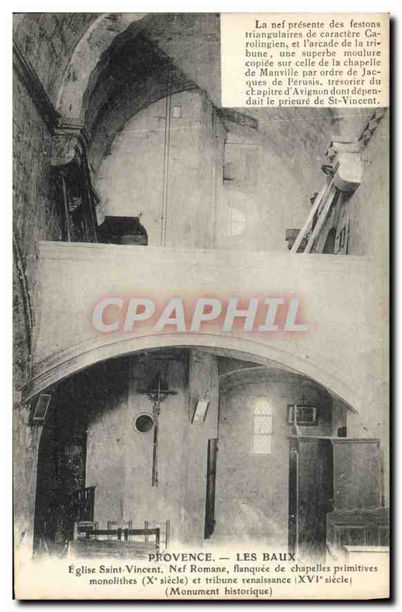 CPA Provence les Baux Eglise Saint Vincent Nef Romane